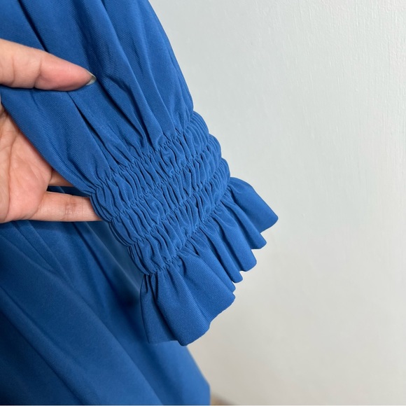 NORMA KAMALI Peasant Mini Dress in Blue Size S - Picture 5 of 14